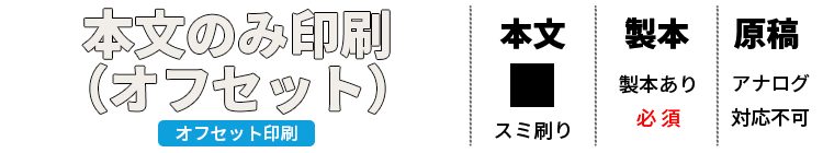 本文のみ印刷（オフセット）